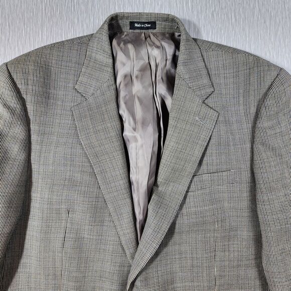 Chaps Ralph Lauren Mens Blazer Sport Coat Wool Houndstooth 44L - Picture 4 of 13